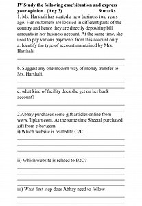 IV Study the following case/situation and express your opinion.... | Filo
