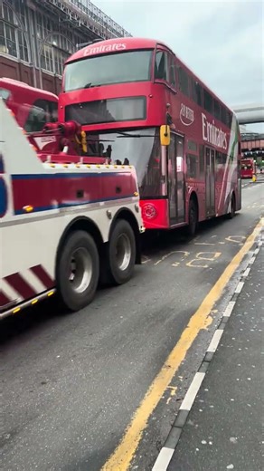 New Routemaster bus getting towed away on Waterloo Road by a Dynes Recovery Truck 😢 #londonbuses