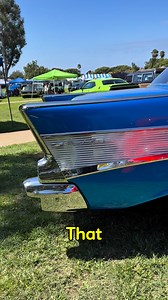 That iconic ’57 Chevy tail fin shine never gets old. Pure chrome, pure style, pure American classic. 💙 #57Chevy #TriFiveChevy #IconicTailFins #ClassicCarCulture | American Classic Cars