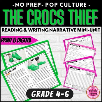 Crocs Reading Passage & Narrative Continue the Story Writing Prompt 4th 5th 6th