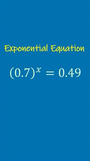 Exponential Equation #maths #mathematics