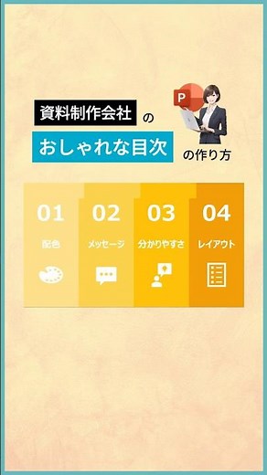 【パワポ術】｢おしゃれな目次の作り方」#shorts #パワポ #パワーポイント #powerpoint #パワポデザイン #資料作成 #excel #プレゼン #ショートカットキー