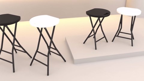 TAVR Furniture Portable Folding Chair with Handle, Heavy Duty Round Fold Stool Chair with 500lbs Capacity for Adults, 18 Inch Foldable Stool for Dorm, Kitchen, Vanity, Church and Outdoor use