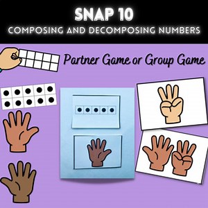 Making 10 Composing & Decomposing 10 Math Center Partner or Group Game - Snap 10