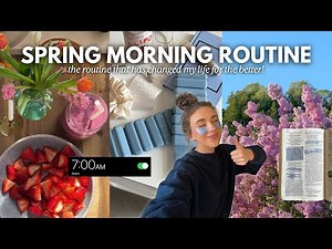 SPRING MORNING ROUTINE☀️Feel-good routine, tips for sticking to it, exercise, smoothie recipe & more