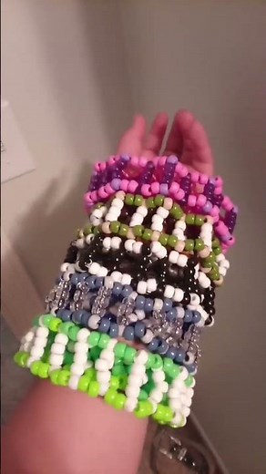 Made 5 carousel cuffs!! 🖤🖤 #bracelet #kandi #kandikid #therian #therianthropy