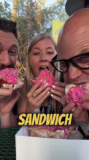 World's Largest Simpsons Pink Donut Ice Cream Sandwich