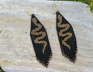 Beaded Snake Earrings - Etsy