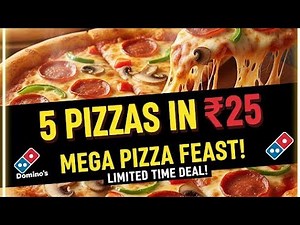 5 DOMINOS PIZZA in ₹25 मे😋|dominos coupon code today|zomato coupon code today| Domino's Pizza offer