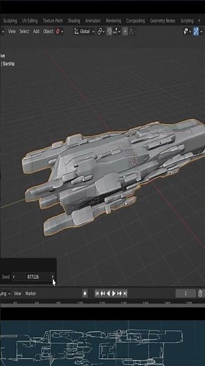 Random Spaceships Generator In Blender - New Blender Addon 2023 #blendertutorial #shorts #blender3d