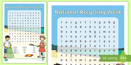 National Recycling Week Word Search