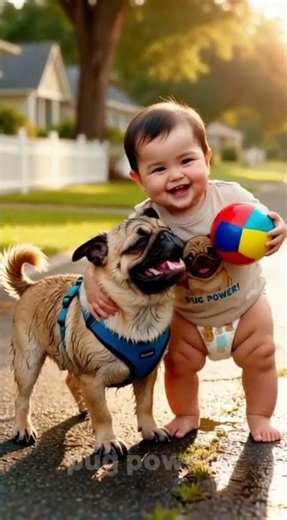 “Brave Pug Saves Baby’s Ball 💦🐾 | Heartwarming Rescue Story”