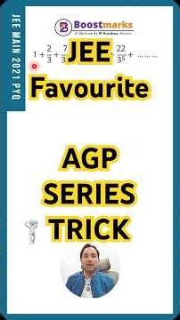 Arithmetic Geometric Progression Infinite Series Tricky Concept