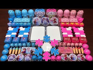 BLUE Vs PINK - Mixing Makeup, CLAY and MORE Into GLOSSY Slime ! Satisfying Slime Videos #1522