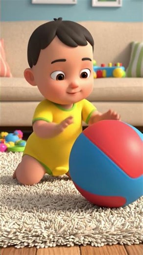 Baby vs Football 😜⚽ | Cute Soccer Cartoon #Shorts