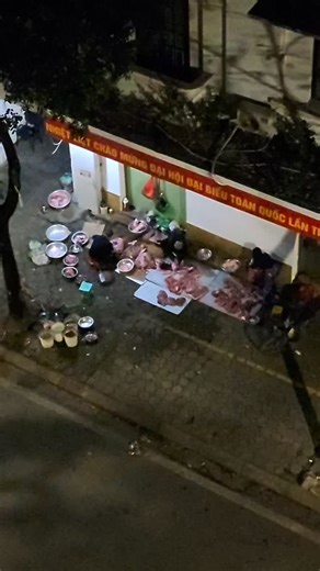 Ted Reader on Instagram: "Good morning, Vietnam! Arrived in Hanoi a few hours ago. Took a look out my hotel room window to a view of a butcher shop being set up on the street, to be ready for todays sale. Pig be what they are processing. I lie in my bed, listening to the chopping of meat. Oh, sweet dreams of tasty ahead!. #itbetasty #teddystravels"