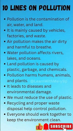 10 Lines on Pollution | Pollution Eassy in English