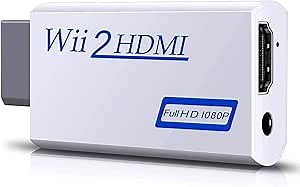 vienon Wii to hdmi Converter, wii hdmi Adapter with 3.5mm Audio Jack&HDMI Output 1080P Full HD Compatible with Wii, Wii U, HDTV, Monitor-Supports All Wii Display Modes(White)