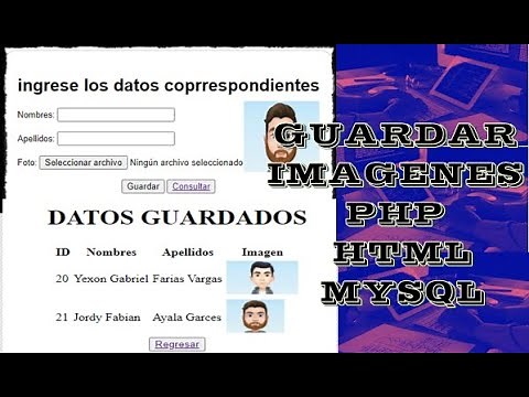 Como guardar y mostrar consultas de imágenes en PHP, Formulario y base de datos MSQL
