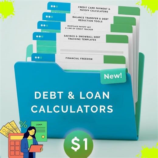 Debt & Loan Calculators: Credit Card, Mortgage, Excel Templates (digital Download) - Etsy