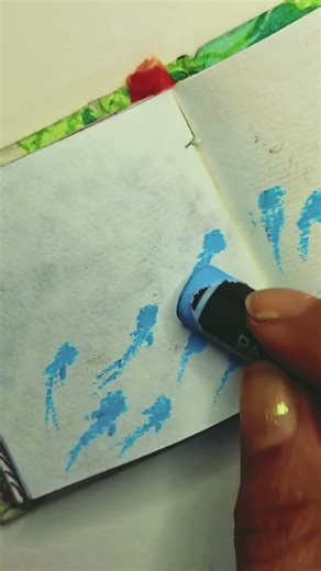 Easy Mini Fish Drawing with Oil Pastels | Step by Step#quickdrawing#drawwithme#shortsfeed