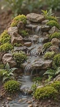 🌿💧 We Build a Miniature Multi-Tier Waterfall with Real Stone and Live Moss#shorts