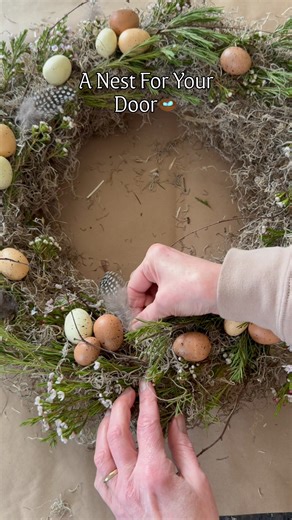 Bringing the gentle textures of spring right to the door! This wreath is all about layering simple, natural elements: feathers, moss, wax flowers, and birch twigs to create that perfect 'nest-like' welcome. It's easier to make than it looks!🪺 #wreaths | Cottage On Bunker Hill by Jennifer Howard