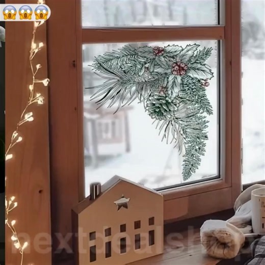 🎄 Vintage charm for your windows! These classic pine and holly clings bring timeless holiday spirit to any room. Link in comments 👇 | Next Deal Shop
