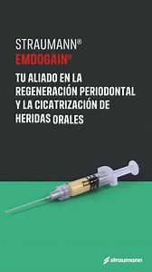 ¡Dale al ⏯️ y descubre las ventajas de Emdogain®! Este gel, enriquecido con un derivado de la matriz del esmalte, puede inducir procesos biológicos que tienen lugar durante el desarrollo del periodonto. Su mayor ventaja  es la capacidad de estimular ciertas células involucradas en el proceso de curación de los tejidos duros y blandos. Súmate a la tranquilidad con Straumann Emdogain®  #Straumann #implantedental #implantología #Emdogain #cicatrización | Straumann | Facebook
