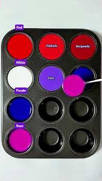 Create 8 Beautiful Colors from Red White Purple and Rose #colormixing #satisfying