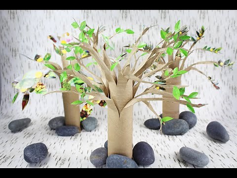 Making Trees using Paper Towel Rolls (Easy and Intermediate Levels)