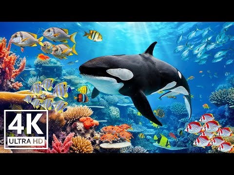 Amazing 4K Underwater Adventure🐠Dive Deep and Marvel at Sea Animal in The Best 4K ULTRA HDR Aquarium