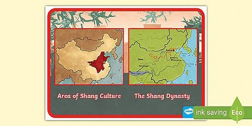 The Shang Dynasty Map Display Poster