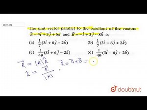 The unit vector parallel to the resultant of the vectors `vec(A)=