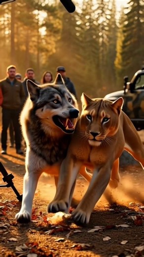 Behind the Scenes: Epic Cougar vs Wolf Fight Staged for Hollywood