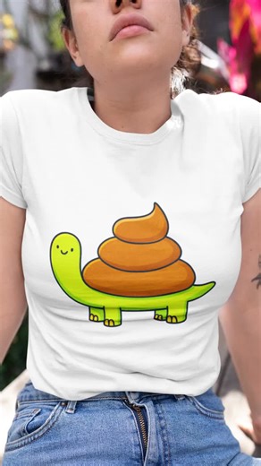 Funny Poop Shell Turtle PNG Clipart - Cute Toilet Humor Turtle Transparent PNG for Cricut, Sublimation, Stickers, Bathroom Décor, Gag Gifts