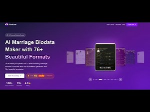 AI Marriage Biodata Maker - Create Your Perfect Matrimony Profile in 76+ Formats 💍