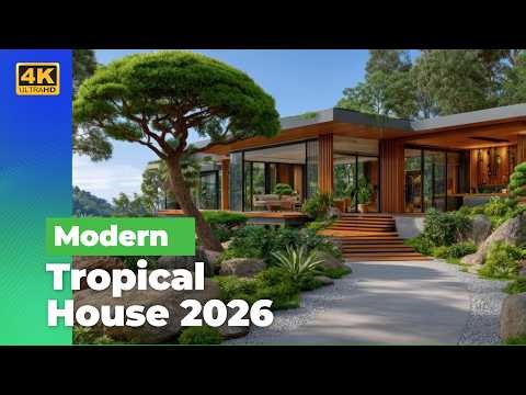 Genius Modern Tropical House Design 2026 | Dreamy Open Spaces & Lush Green Courtyards.