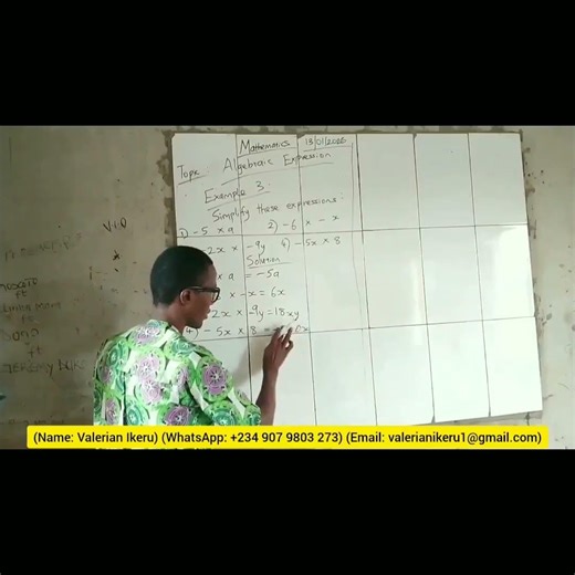 Algebraic Expressions for JSS2 Mathematics, BECE, Junior WAEC