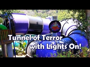 [HD POV] Dr. Von Dark's Tunnel of Terror Water Slide with Lights On POV 2014 - Water Park