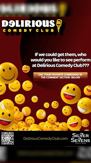 Delirious Comedy Club is planning its special event comedy series for 2026! If budget wasn't a factor, who would you love to see on our stage? Tag your favorite comedians in the comments and we'll try to make them an offer! #ComedyClub #Comedian #DateNight #LasVegas #Funny #DeliriousComedyClub #VegasComedy | Las Vegas Comedy Institute