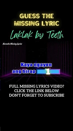 Laklak by Teeth (Missing Lyrics Challenge) #karaoke #hd #music #coversong #cover #song #lyrics #opm