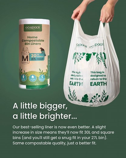 Just over here making small improvements every day  Ecopack compostable bin liners are available at all good supermarkets or online at ecobags.co.nz | Ecobags & Ecopack | Facebook