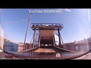 Driving Onto Ferry in Oak Bluffs, Martha's Vineyard To Woods Hole