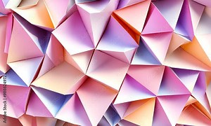 A vibrant array of colorful geometric shapes combines in a captivating arrangement, showcasing an artistic blend of hues and patterns that evoke creativity and inspiration