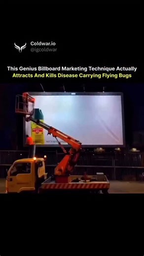 Knowledge Matrix on Instagram: "This billboard isn’t just advertising - it’s engineered to protect public health by actively targeting flying insects that spread disease. Designed with special UV lighting and adhesive surfaces, it attracts bugs naturally and eliminates them on contact, turning outdoor advertising into a functional pest-control solution. A rare example of marketing that delivers real-world impact beyond visibility. Via: Public innovation showcase We do not own the rights to this 