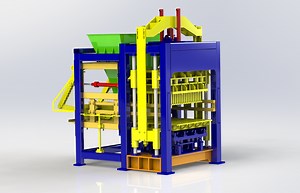 3D model drawing of full automatic brick making machinery and industrial equipment - uMCAD
