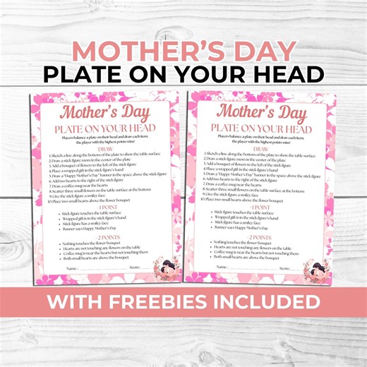 Mother’s Day Plate on Your Head Game Printable, Funny Blind Drawing Party Game for Moms, Kids, Families, Classroom, Church Groups - Etsy