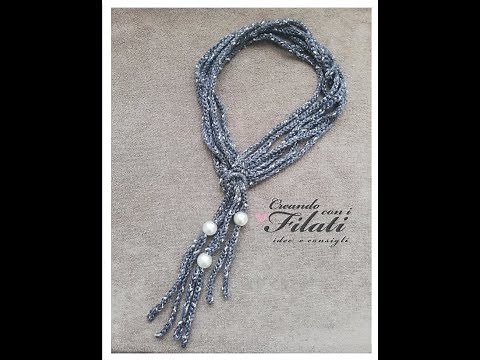 Tutorial collana all'uncinetto per principianti.💕Creando con i filati💕