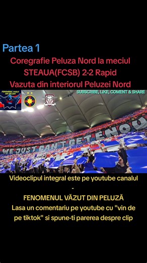 Coregrafie Peluza Nord la meciul STEAUA vs Rapid